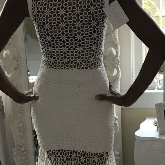 Crochet Dress with Scalloped Hem Hi/Low - Picture 4 of 5